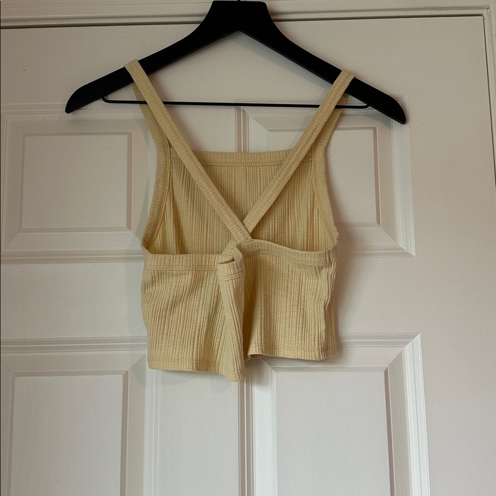 American Eagle Outfitters Yellow Ribbed Top - Picture 2 of 3